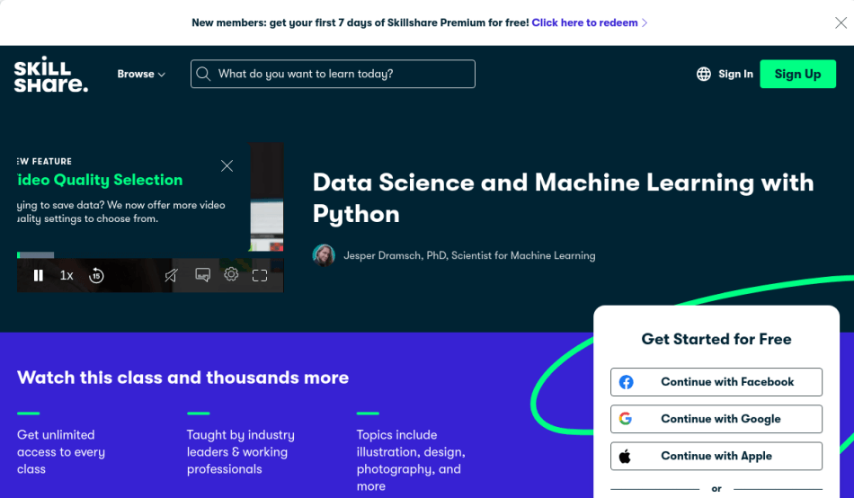 Course Preview Data Science and Machine Learning with Python