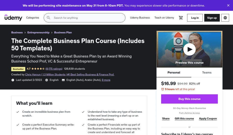 Course Preview The Complete Business Plan Course (Includes 50 Templates)