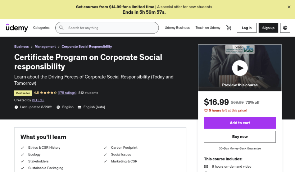 Course Preview Certificate Program on Corporate Social responsibility