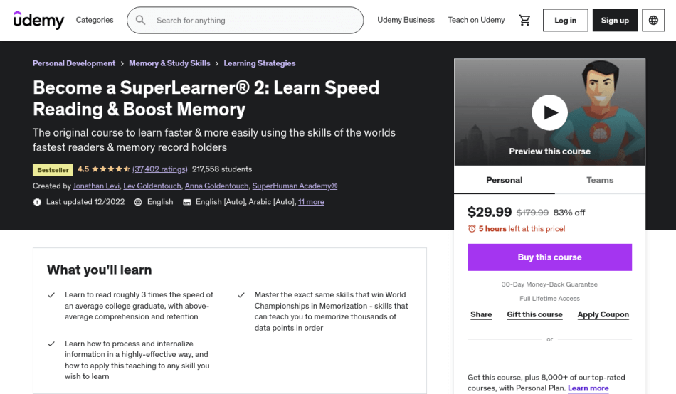 Course Preview Become a SuperLearner® 2: Learn Speed Reading & Boost Memory