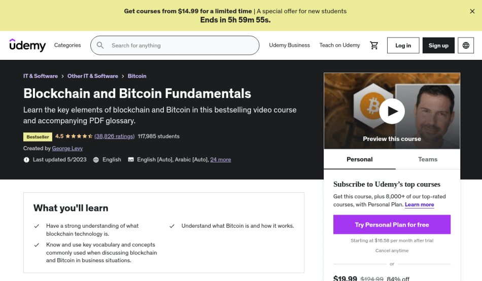 Course Preview Blockchain and Bitcoin Fundamentals