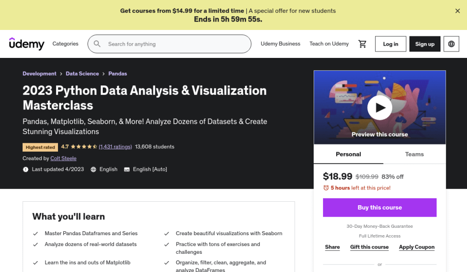 Course Preview 2023 Python Data Analysis & Visualization Masterclass