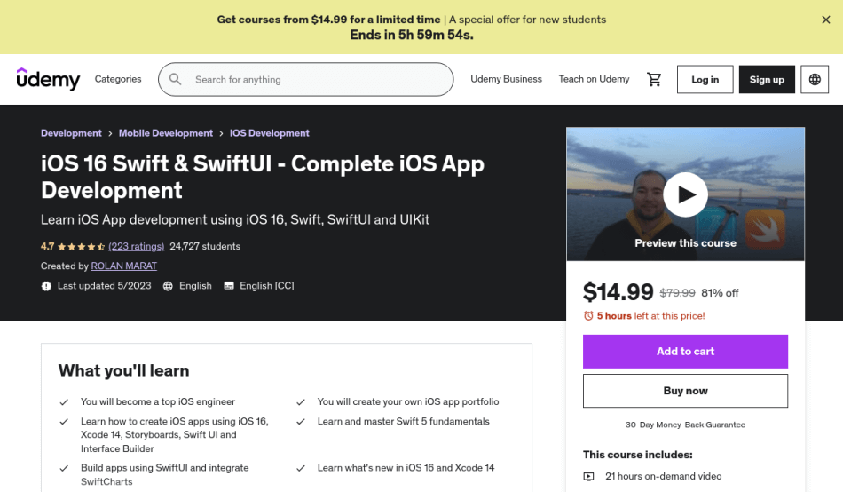 Course Preview iOS 16 Swift & SwiftUI - Complete iOS App Development