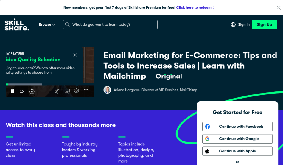 Course Preview Email Marketing for E-Commerce: Tips and Tools to Increase Sales | Learn with Mailchimp