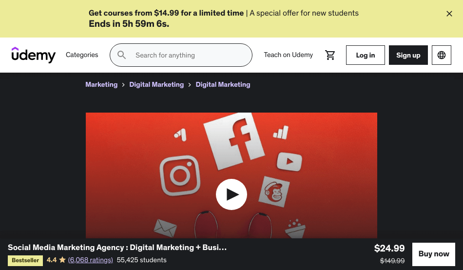 Course Preview Social Media Marketing Agency : Digital Marketing + Business